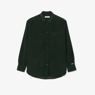【LACOSTE】女裝-燈芯絨外套長袖襯衫(綠色)