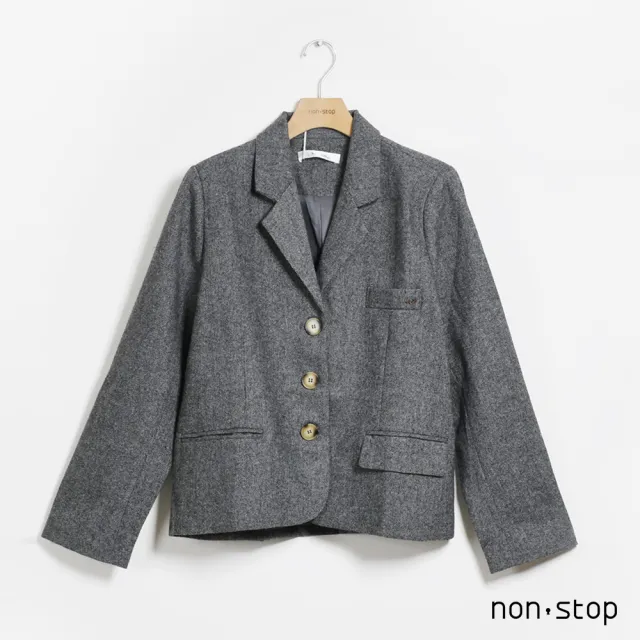 【non-stop】毛料短版西裝外套-2色