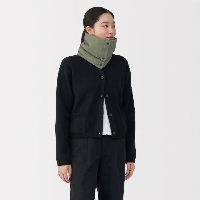 【MUJI 無印良品】撥水加工可攜式保暖領圍(米色/煙燻綠/黑色)