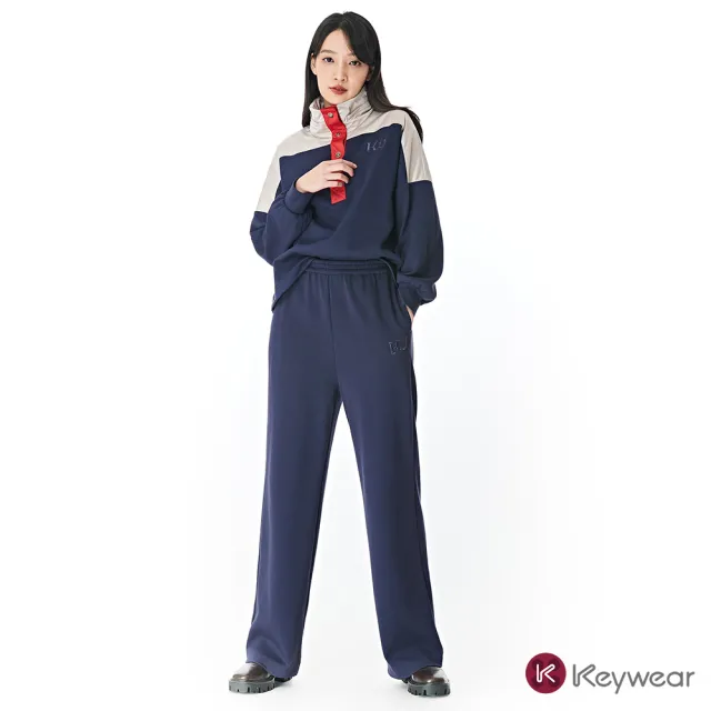 【KeyWear 奇威名品】撞色拼接開襟連帽上衣