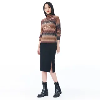 【KeyWear 奇威名品】幾何線條切割中長裙