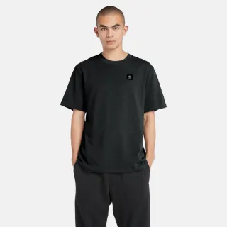 【Timberland 官方旗艦】男款黑色徽章LOGO短袖T恤(A42P5001)