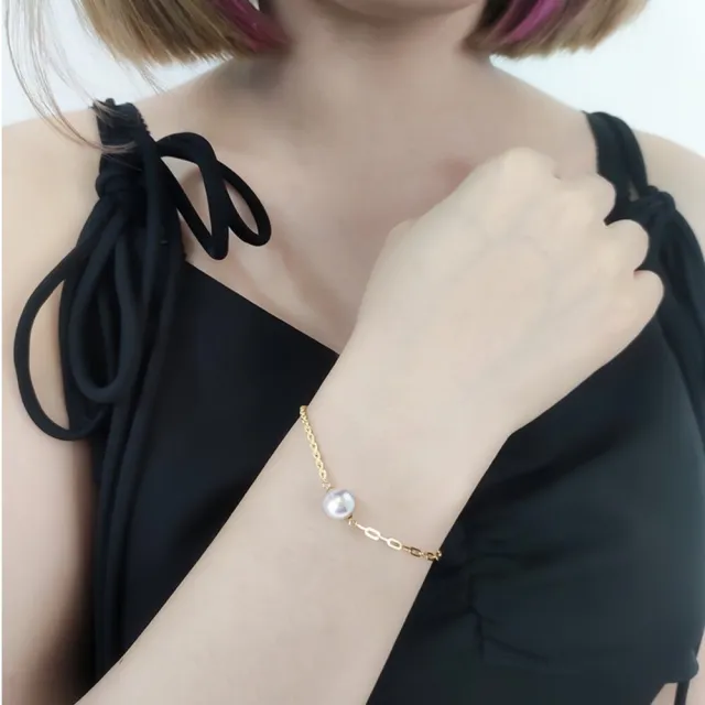 【La Corser】可調節系列 7-7.5mm 日本 Akoya 珍珠 手鏈 天然海水珍珠 天女級 正圓珍珠 18K金