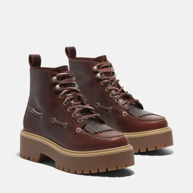 【Timberland】女款酒紅色Stone Street厚底靴(A27YZEIW)