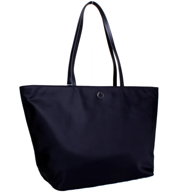 【TORY BURCH】立體LOGO尼龍肩背托特包(海軍藍)