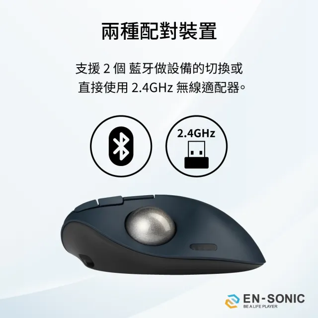 【Kensington】肯辛通 紅點設計 TB550人體工學無線拇指軌跡球滑鼠(K72196)