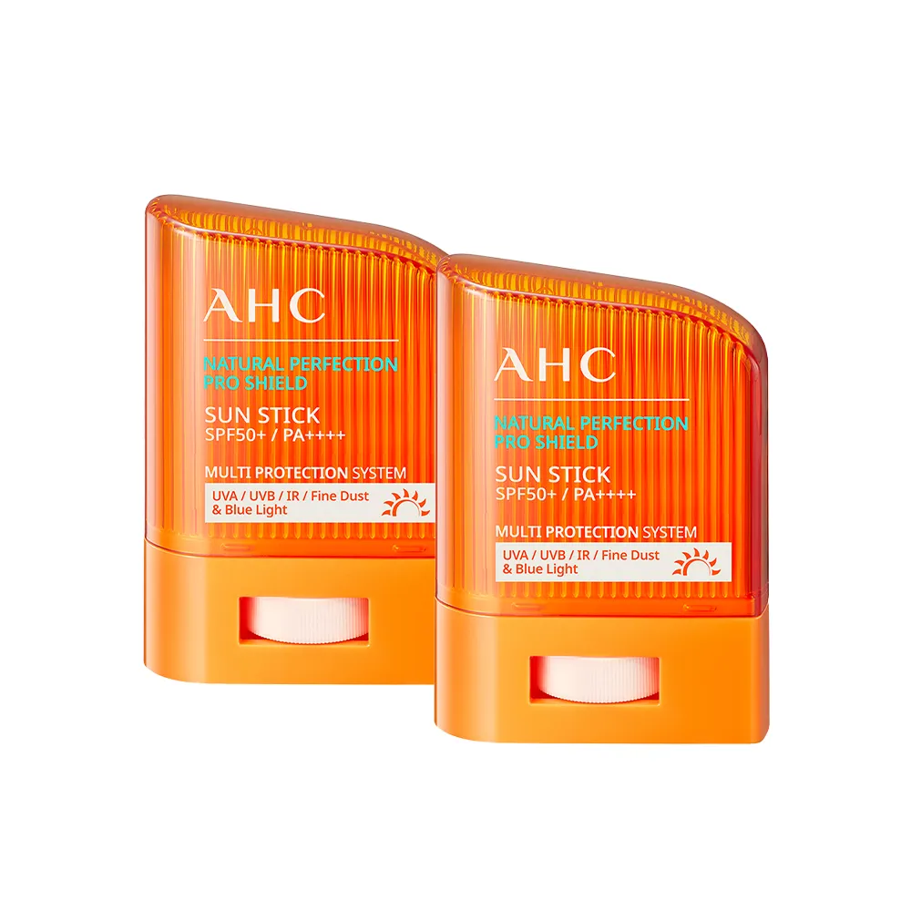 【AHC】零死角純物理清爽防曬棒14g 二入組(不沾手 海洋友善 敏感肌適用 SPF50+ PA++++ 14g)
