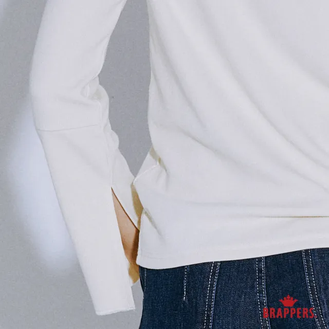 【BRAPPERS】女款 不對稱剪裁拼接上衣(米白)