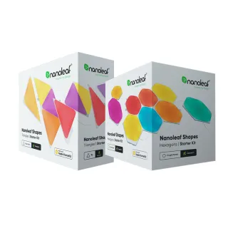 【Nanoleaf】Shapes 造型組合-智能六角燈9片組+三角燈9片組(RGB LED 觸控 音樂 氣氛燈 LED燈 像素燈)