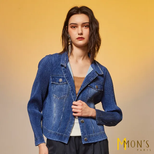 【MON’S】復古立領刷色摺衣外套(2色任選)