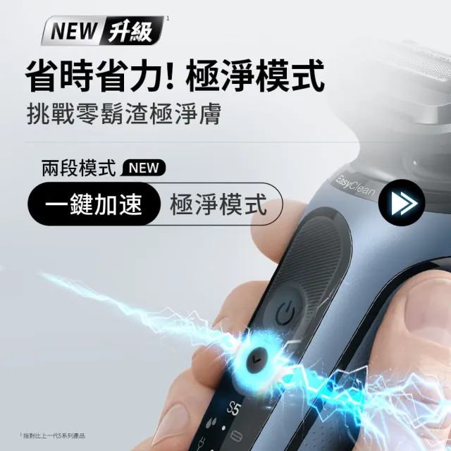 【BRAUN 百靈】全新智能變速5系PRO電動刮鬍刀/電鬍刀 附旅行收納盒(52-M1200s)