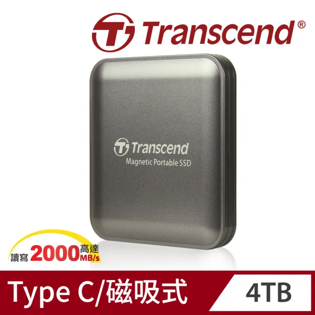 【Transcend 創見】ESD420 4TB Type C MagSafe 磁吸外接SSD行動固態硬碟 演唱會神器-玄鐵灰(TS4TESD420C)