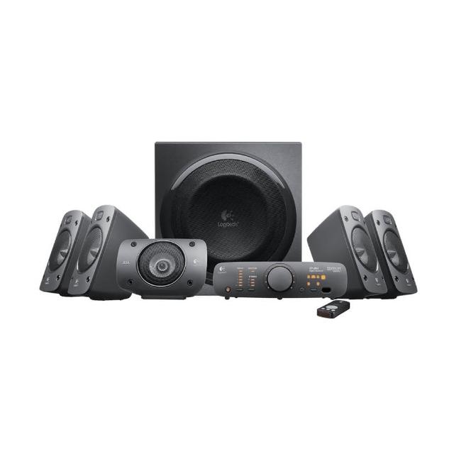 Logitech Z906 是一款高功率 5.1 聲道音箱系統，擁有 500 watts RMS 的強大輸出，符合 THX 嚴格的效能標準，提供沉浸式音效體驗。支援 Dolby Digital 和 DTS 解碼，適閤家庭影院與遊戲使用。官網登入即可獲得專屬優惠與贈品，立即體驗頂級音響品質。