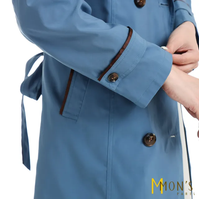 【MON’S】法式翻領記帶風喔外套(直)