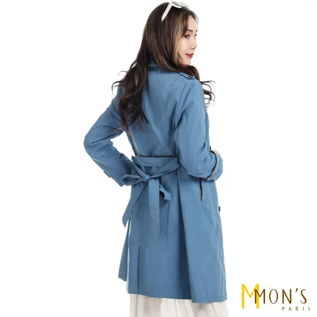 【MON’S】法式翻領記帶風喔外套(直)