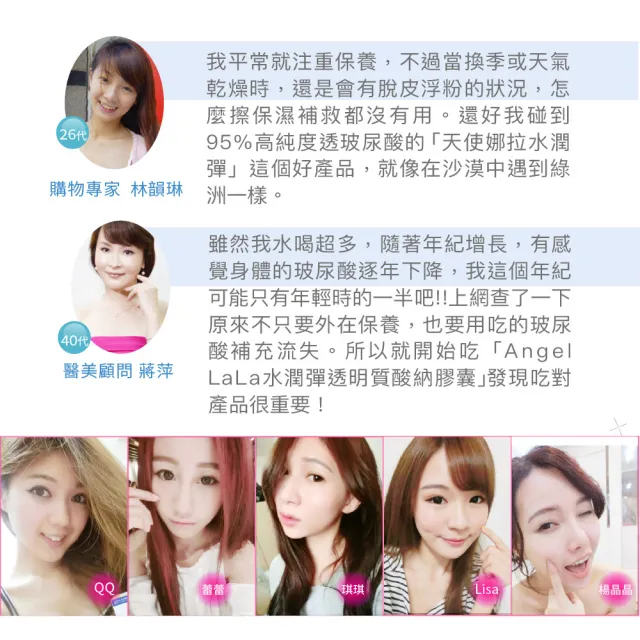 【Angel LaLa 天使娜拉】玻尿酸膠囊x3盒(30顆/盒/賴雅妍代言)