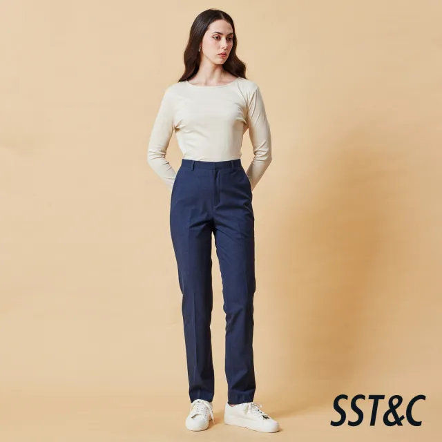 【SST&C】女裝 可機洗_霧藍色西裝褲-825212020171(換季65折)