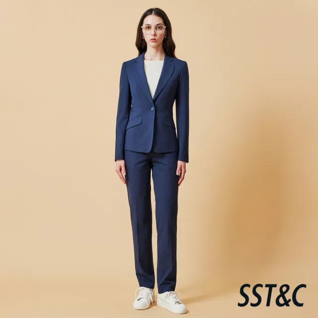 【SST&C】女裝 可機洗_霧藍色西裝褲-825212020171(換季65折)