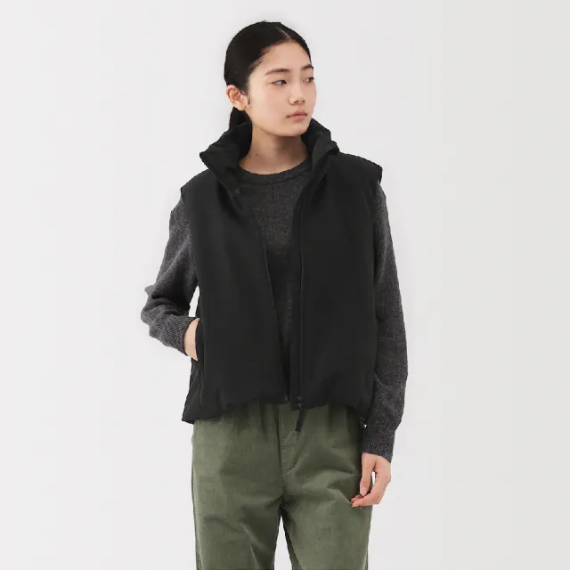 【MUJI 無印良品】女蓬鬆鋪棉背心(黑色/象牙白/卡其綠)