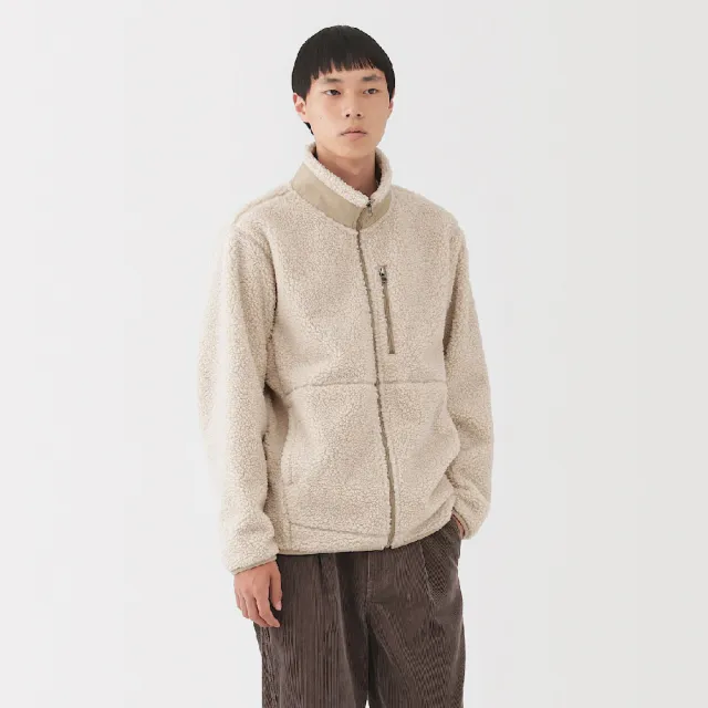【MUJI 無印良品】男絨毛刷毛外套(黑色/米黃/摩卡棕)