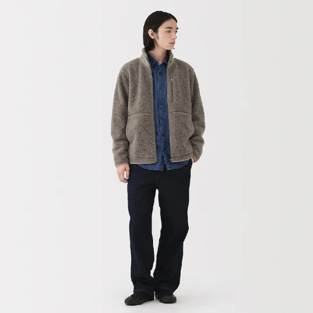 【MUJI 無印良品】男絨毛刷毛外套(黑色/米黃/摩卡棕)
