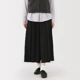 【MUJI 無印良品】女起毛日式和服寬襬褲(深灰/黑色/暗藍)
