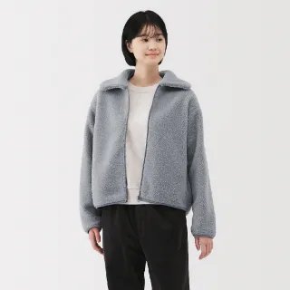 【MUJI 無印良品】女絨毛刷毛有領外套(象牙白/淺藍/暗藍)