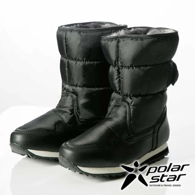 【PolarStar 桃源戶外】男女款保暖雪鞋『黑』P23628 P23627 P23626(防滑鞋底.雪地.賞雪.防雪.出國)