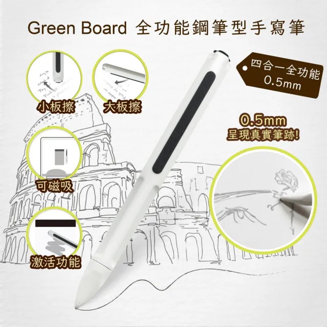 【Green Board 】磁性電紙板專用手寫筆全功能鋼筆型MP1-0.5mm(可吸磁 可局擦 可大面積擦拭)