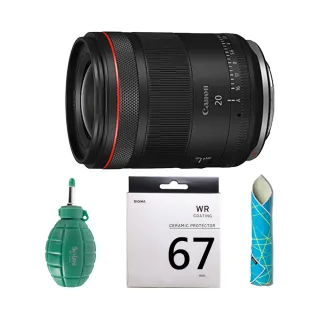 【Canon】RF 20mm F1.4L VCM +SIGMA UV 67mm 陶瓷保護鏡+ CL-50相機魔毯+BW-130G空氣球(公司貨)