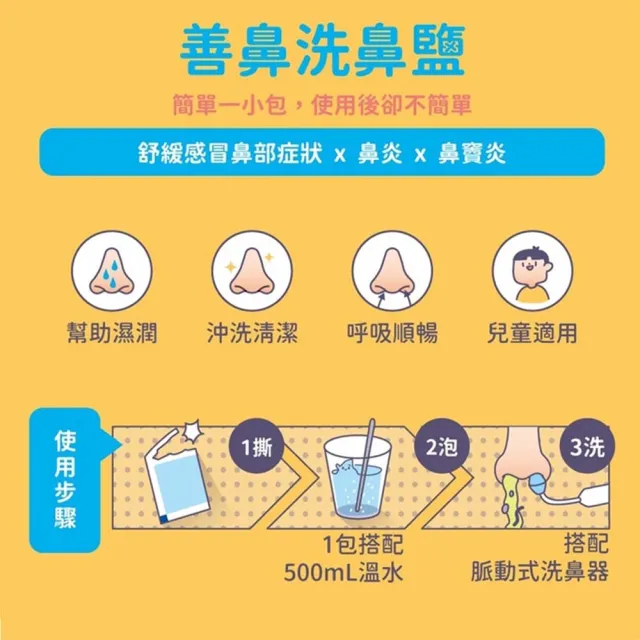 【善鼻】善維 洗鼻鹽 60包/袋 4袋組(共240包 耳鼻喉科醫師專業調配)