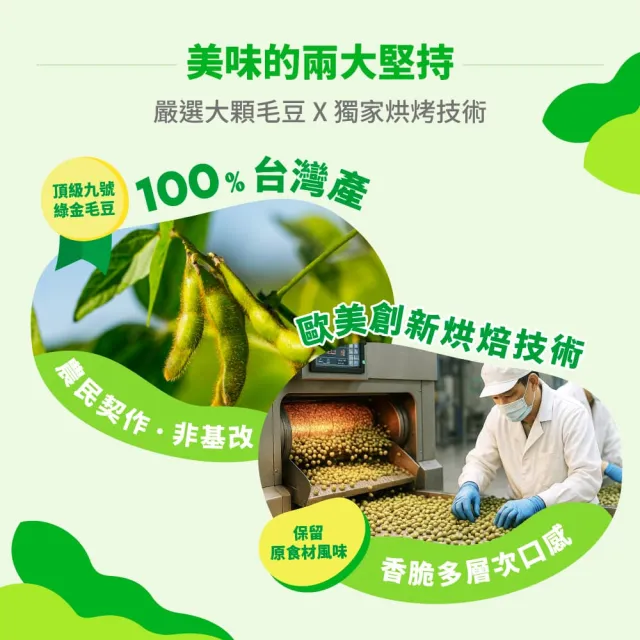 【比你豆】爽脆毛豆-夾鍊包100gx5入(原焙輕湖鹽/日式芥末 任選)