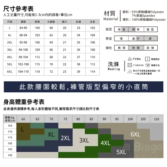 【Billgo】登山機能刷毛機能衝鋒工裝褲-3色 L-6XL碼｜防潑水耐磨 多口袋 保暖褲 雪褲