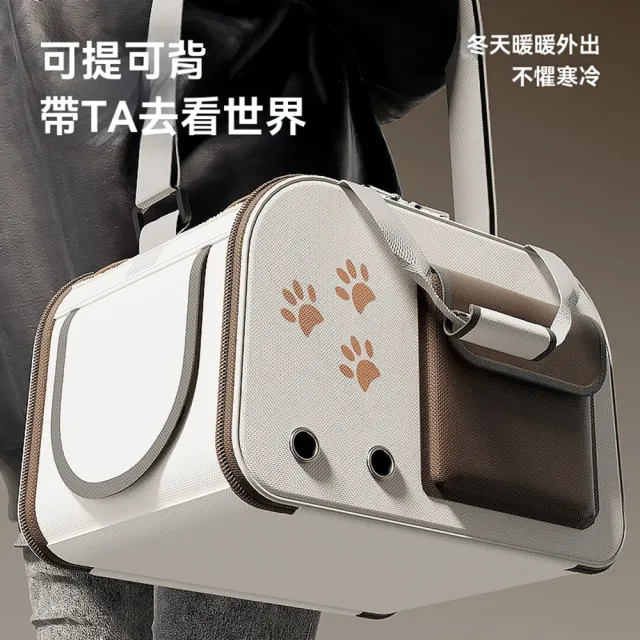 【Quality 聚家】寵物外出包 保暖貓包 透氣寵物包 貓咪背包(44*26*27cm/遮擋卷簾/不塌陷大空間/循環透氣)