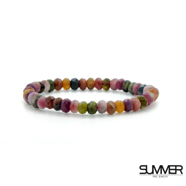 【SUMMER 寶石】濃彩碧璽鑽切面手鍊(改善人際關係)