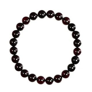 【正佳珠寶】琥珀翳珀 頂級黑棕翳珀 7mm 琥珀翳珀手珠