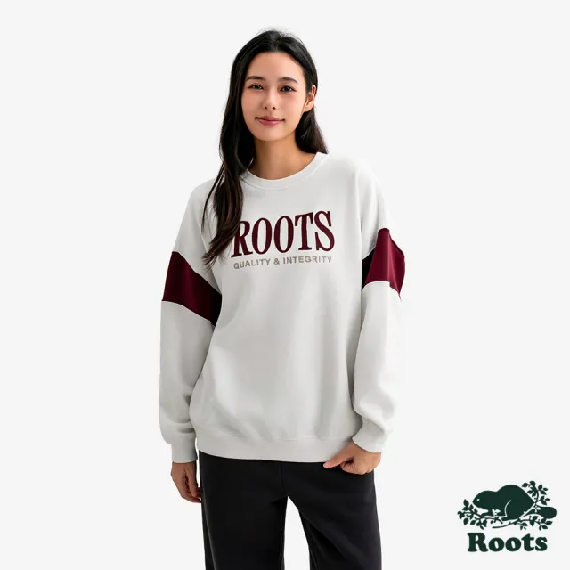 【Roots】Roots女裝- NOUVEAU CLASSIC 圓領上衣(白色)