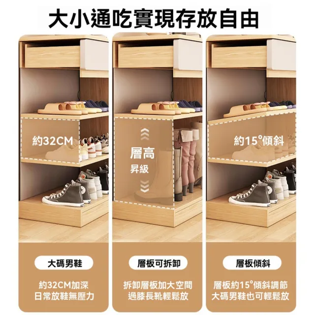 【Quality 聚家】鞋櫃 收納櫃 玄關櫃 大鞋架 大容量收納鞋櫃（90*32*100CM）(抽屜儲物設計 超大檯面)