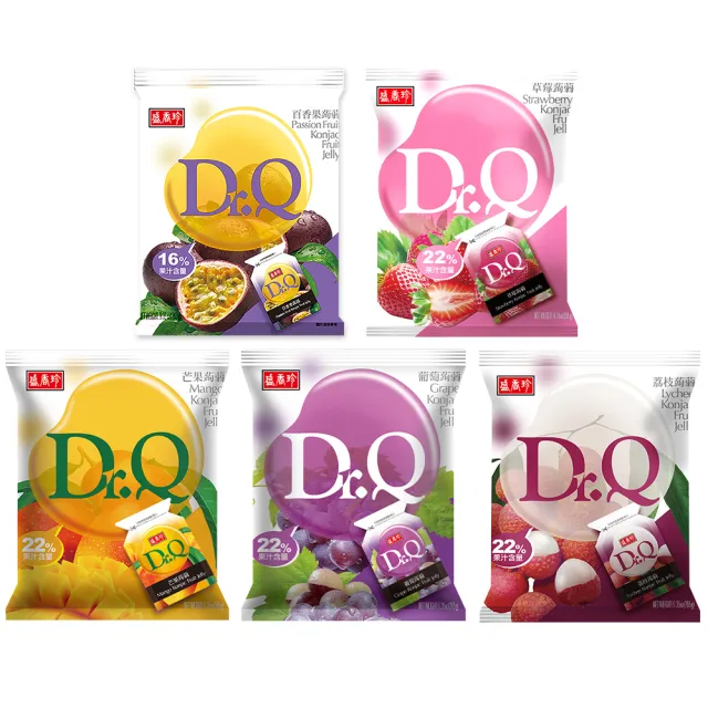 【盛香珍】Dr.Q蒟蒻265gX4包組(葡萄/草莓/芒果/百香果/荔枝-5種口味可選)中元普渡/拜拜/澎派