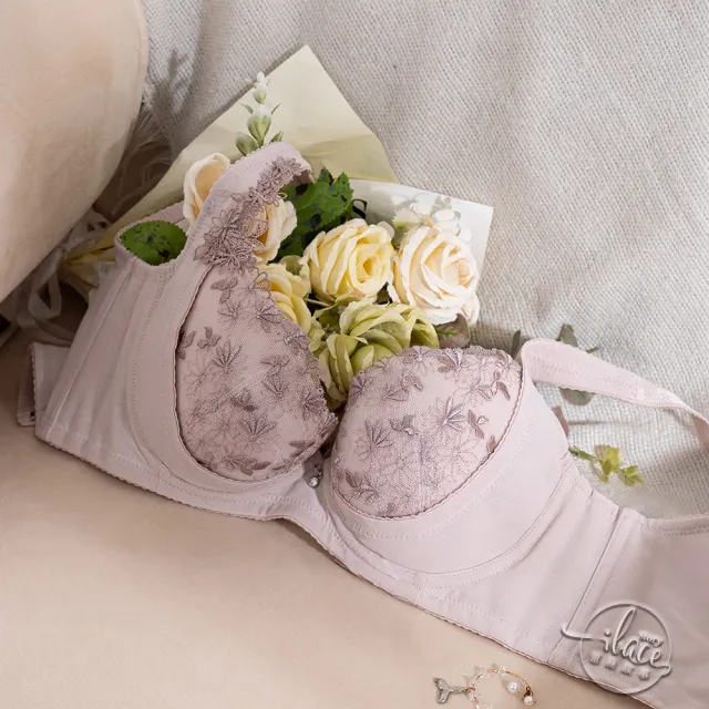 【LADY】向暖敘情系列 刺繡/包覆/機能調整型內衣 G罩(暮影黑/奶茶棕/暖陽金)
