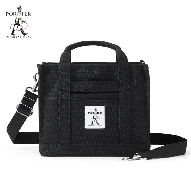 【PORTER INTERNATIONAL】簡約方正VAN手提包-M(黑)