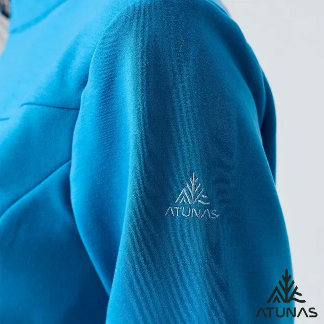【ATUNAS 歐都納】女款POLARTEC THERMAL PRO保暖長袖立領拉鍊衫(A1PS2523W蔚藍/透氣快乾/戶外休閒/日常)
