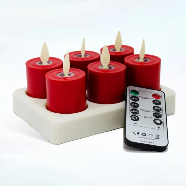 【新韻傳音】福德心燈6入充電組(遙控功能 6入含充電盤 法會祈福用燈)