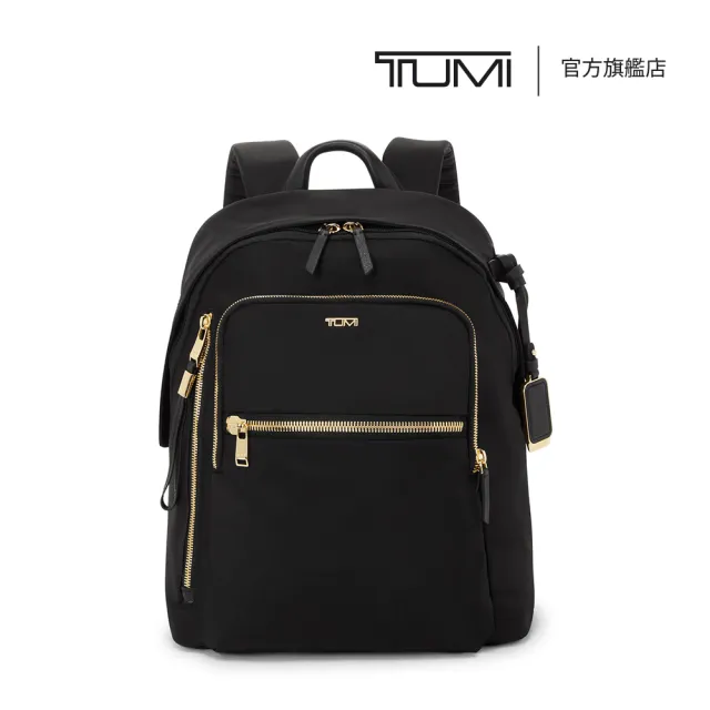 【TUMI】Voyageur Halsey 都會休閒後背包 - 黑金色(TUMI 官方旗艦店)