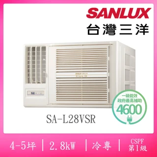 【SANLUX 台灣三洋】福利品4-5坪左吹式一級變頻冷專窗型冷氣(SA-L28VSR)