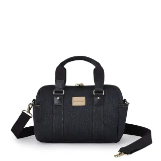 【satana】Denim 小波士頓包 手提 / 肩背 / 側背 輕量防潑水 8.3吋平板 台灣製 SDNN0225 - 丹寧黑