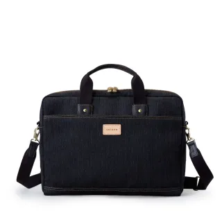 【satana】Denim 14吋筆電包 輕量防潑水 活動式背帶 台灣製 SDNN0320 - 丹寧黑