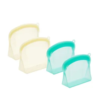 【NEOFLAM】可立式白金矽膠密封保鮮袋四入組(小X2+中X2)