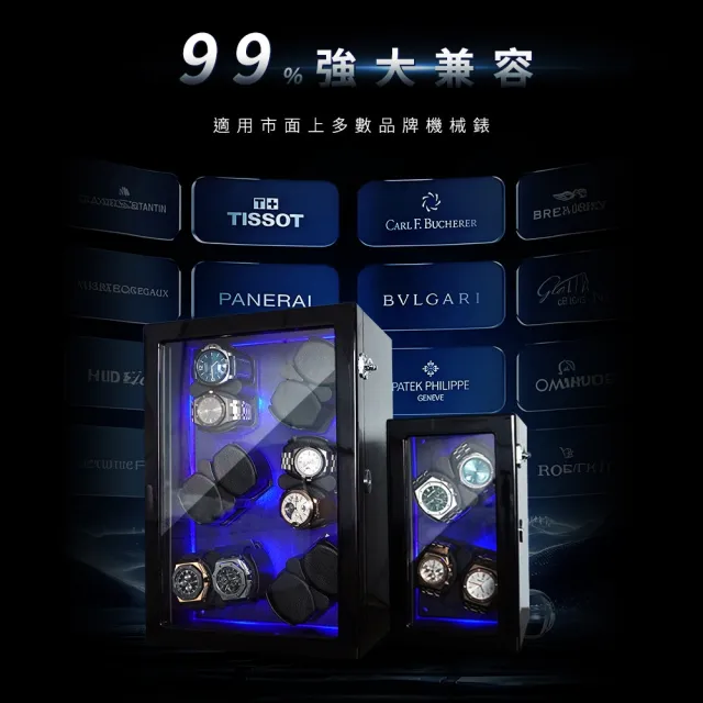 【MASTER】自動上鍊錶盒 4錶架展示版 手錶收納盒 機械錶旋轉器 618-MW4B(手錶上鍊盒 手錶展示盒 旋轉錶盒)