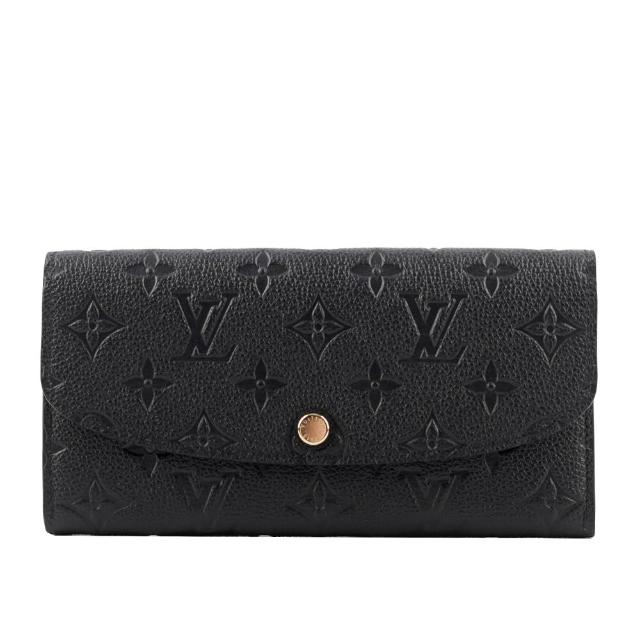 LV LOUIS VUITTON路易威登 M62369 Emilie Monogram Empreinte 壓紋釦式長夾